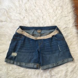 Indigo Blue maternity shorts , size L,